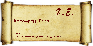 Korompay Edit névjegykártya